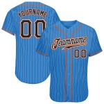 Pinstripe Mavi Jersey Özel Orijinal Siyah Siyah-Turuncu Beyzbol Pudrası Pinstripe Mavi Jersey Özel Orijinal Siyah Siyah-Turuncu Beyzbol Pudrası