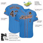 Pinstripe Mavi Jersey Özel Orijinal Siyah Siyah-Turuncu Beyzbol Pudrası Pinstripe Mavi Jersey Özel Orijinal Siyah Siyah-Turuncu Beyzbol Pudrası