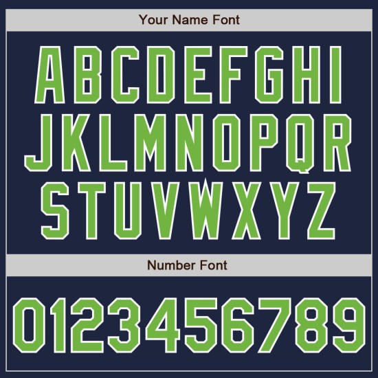 Jersey Orijinal Beyzbol Neon Özel Lacivert Yeşil-Beyaz