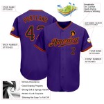 Jersey Authentic Beyzbol Özel Mor Siyah-Turuncu Jersey Authentic Beyzbol Özel Mor Siyah-Turuncu